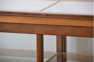 レトロ家具　アンティーク　古いナラ材のレトロでおしゃれなガラスケース(ショーケース)