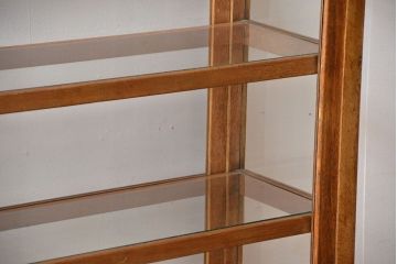 レトロ家具　アンティーク　古いナラ材のレトロでおしゃれなガラスケース(ショーケース)