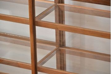 レトロ家具　アンティーク　古いナラ材のレトロでおしゃれなガラスケース(ショーケース)