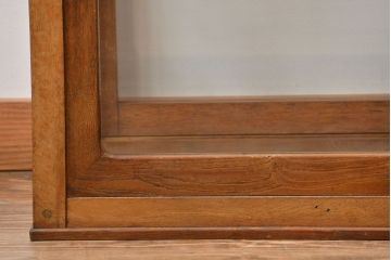 レトロ家具　アンティーク　古いナラ材のレトロでおしゃれなガラスケース(ショーケース)