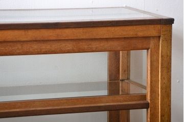 レトロ家具　アンティーク　古いナラ材のレトロでおしゃれなガラスケース(ショーケース)