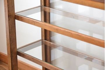 レトロ家具　アンティーク　古いナラ材のレトロでおしゃれなガラスケース(ショーケース)