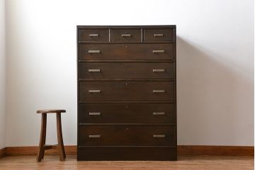 アンティーク家具　和製アンティーク　古い木製のシンプルでおしゃれなチェスト