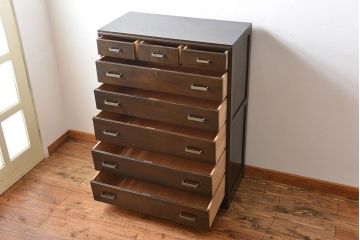 アンティーク家具　和製アンティーク　古い木製のシンプルでおしゃれなチェスト
