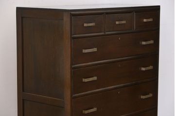 アンティーク家具　和製アンティーク　古い木製のシンプルでおしゃれなチェスト