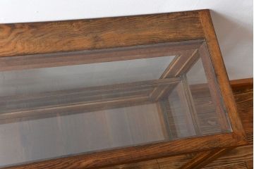 レトロ家具　昭和レトロ　引き出し付き!古い木製の上質なガラスケース(ショーケース)