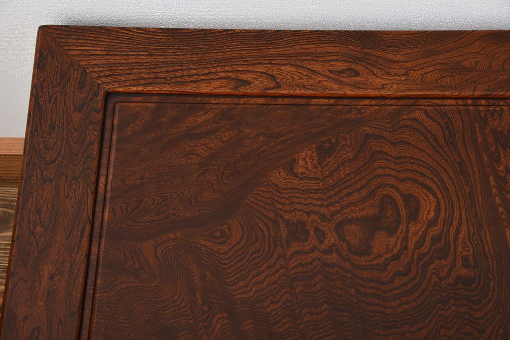 アンティーク家具　古民具・骨董　欅材の玉杢が美しい高級座卓