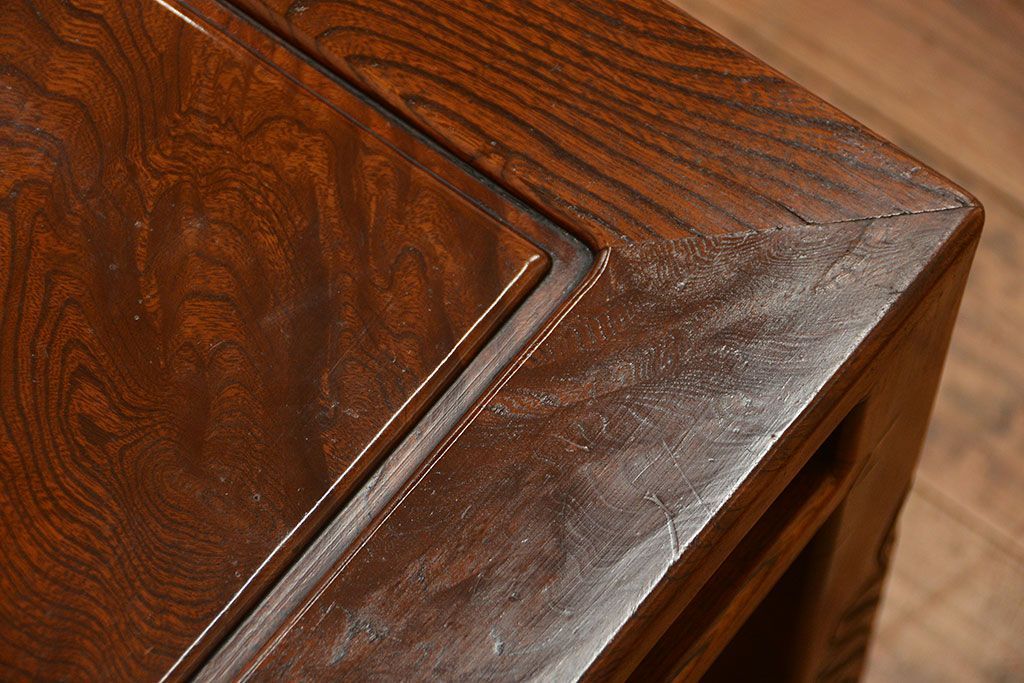 アンティーク家具　古民具・骨董　欅材の玉杢が美しい高級座卓