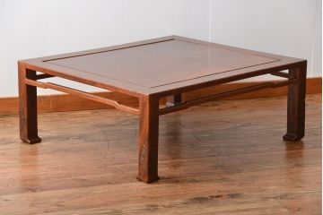 アンティーク家具　古民具・骨董　欅材の玉杢が美しい高級座卓