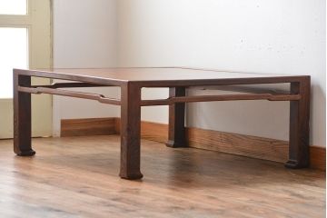 アンティーク家具　古民具・骨董　欅材の玉杢が美しい高級座卓