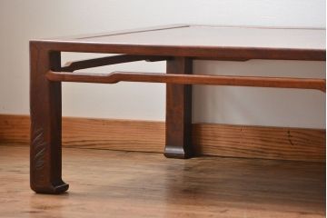 アンティーク家具　古民具・骨董　欅材の玉杢が美しい高級座卓