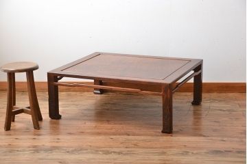 アンティーク家具　古民具・骨董　欅材の玉杢が美しい高級座卓