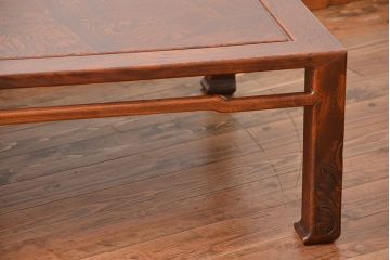 アンティーク家具　古民具・骨董　欅材の玉杢が美しい高級座卓