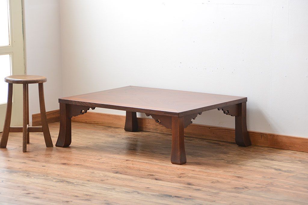 アンティーク家具　和製アンティーク　古い欅材の上品な座卓