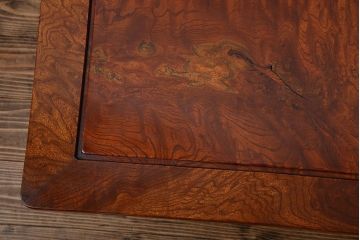 アンティーク雑貨　古民具・骨董　龍の彫刻が美しい古い欅材のサイドテーブル