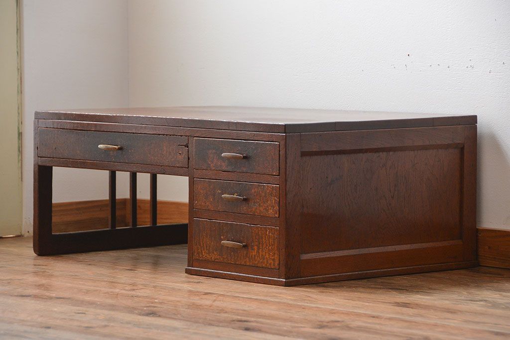 古家具アンティーク品◾️両袖 引き出し4杯 昔の古い文机 2955807_4.jpg?cmsp_timestamp=