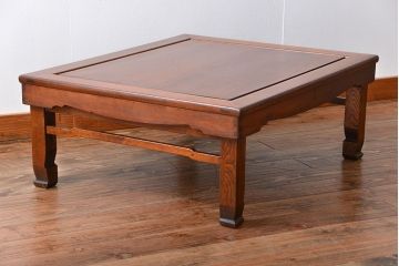 レトロ家具　昭和レトロ　古い木の正方形角ちゃぶ台