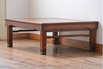 レトロ家具　昭和レトロ　古い木の正方形角ちゃぶ台