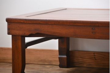 レトロ家具　昭和レトロ　古い木の正方形角ちゃぶ台