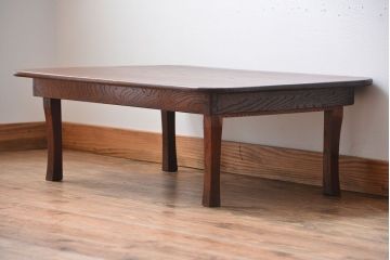 レトロ家具　昭和レトロ　古い木の長方形角ちゃぶ台
