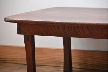 レトロ家具　昭和レトロ　古い木の長方形角ちゃぶ台