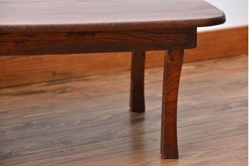 レトロ家具　昭和レトロ　古い木の長方形角ちゃぶ台