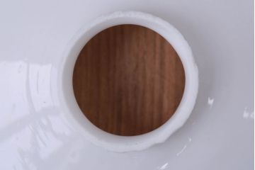 和製アンティーク　昭和レトロな白いガラス平笠照明2個セット(1)