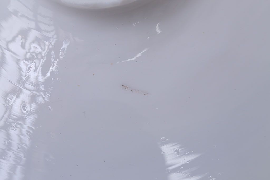 和製アンティーク　昭和レトロな白いガラス平笠照明2個セット(1)