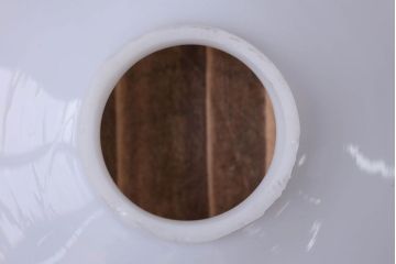 和製アンティーク　昭和レトロな白いガラス平笠照明2個セット(2)