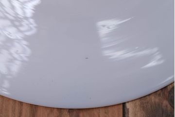 和製アンティーク　昭和レトロな白いガラス平笠照明2個セット(2)