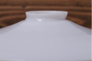 和製アンティーク　昭和レトロな白いガラス平笠照明2個セット(2)