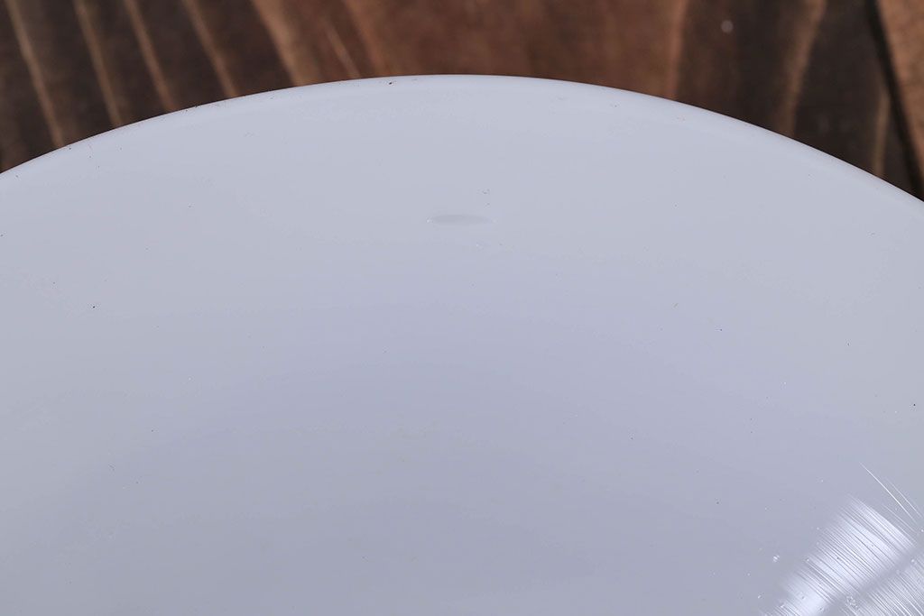 和製アンティーク　昭和レトロな白いガラス平笠照明2個セット(2)