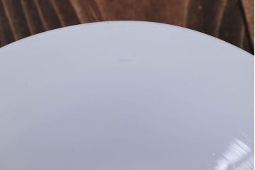 和製アンティーク　昭和レトロな白いガラス平笠照明2個セット(2)