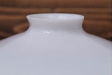 和製アンティーク　昭和レトロな白いガラス平笠照明2個セット(3)