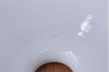 和製アンティーク　昭和レトロな白いガラス平笠照明2個セット(3)