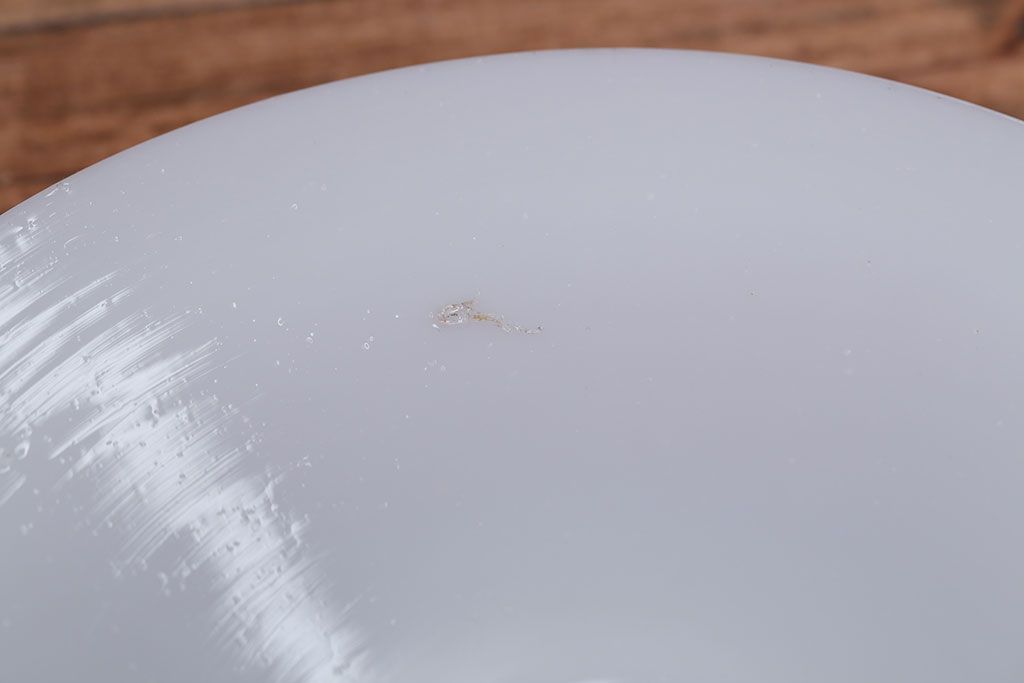 和製アンティーク　昭和レトロな白いガラス平笠照明2個セット(3)