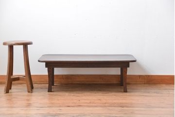 レトロ家具　昭和レトロ　脚折り畳み式!古い木製のアンティーク角ちゃぶ台
