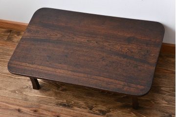 レトロ家具　昭和レトロ　脚折り畳み式!古い木製のアンティーク角ちゃぶ台