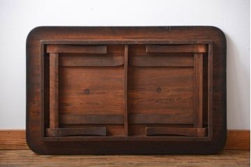 レトロ家具　昭和レトロ　脚折り畳み式!古い木製のアンティーク角ちゃぶ台