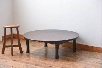 レトロ家具　昭和レトロ　脚折り畳み式!古い木製のアンティーク丸ちゃぶ台