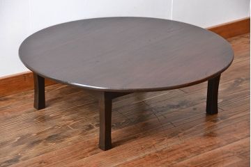 レトロ家具　昭和レトロ　脚折り畳み式!古い木製のアンティーク丸ちゃぶ台