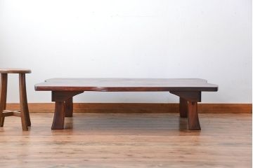 中古　杉材一枚板天板!和の雰囲気漂う折り畳み式座卓
