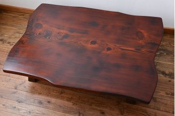 中古　杉材一枚板天板!和の雰囲気漂う折り畳み式座卓