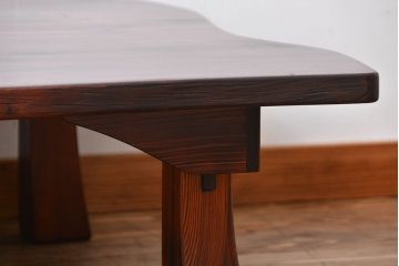 中古　杉材一枚板天板!和の雰囲気漂う折り畳み式座卓