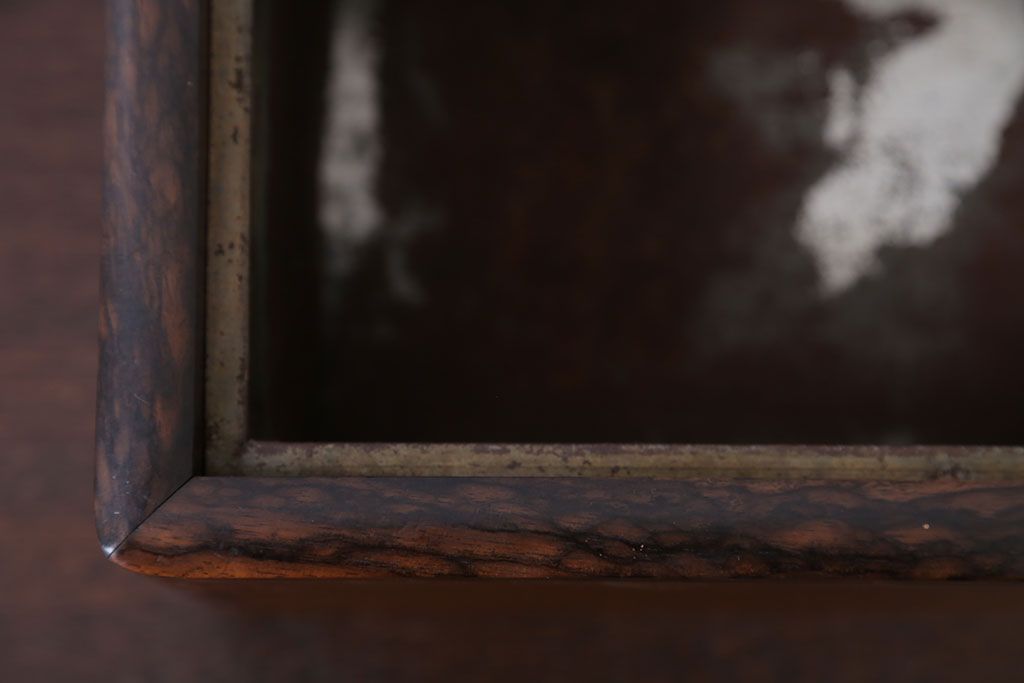 アンティーク雑貨　古民具・骨董　黒柿材と桐材の小さなアンティーク小物入れ(火鉢)