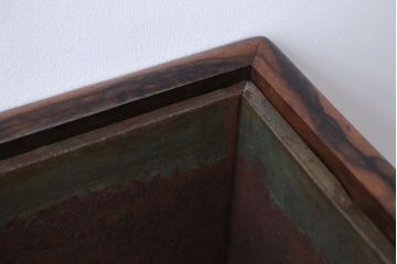 アンティーク雑貨　古民具・骨董　黒柿材と桐材の小さなアンティーク小物入れ(火鉢)