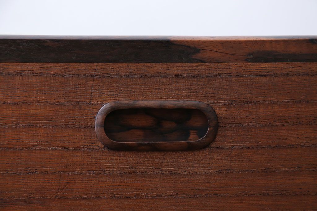 アンティーク雑貨　古民具・骨董　黒柿材と桐材の小さなアンティーク小物入れ(火鉢)