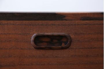 アンティーク雑貨　古民具・骨董　黒柿材と桐材の小さなアンティーク小物入れ(火鉢)