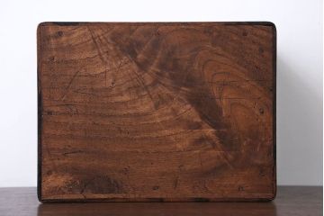 アンティーク雑貨　古民具・骨董　黒柿材と桐材の小さなアンティーク小物入れ(火鉢)