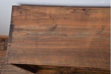 アンティーク家具　和製アンティーク　古い木製の木味の良いガラス引き戸収納棚